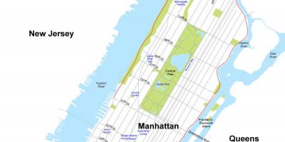 Carte de l'île de Manhattan à New York