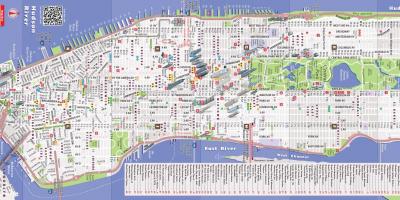Carte détaillée de Manhattan, ny
