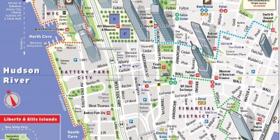 Le Lower Manhattan carte touristique