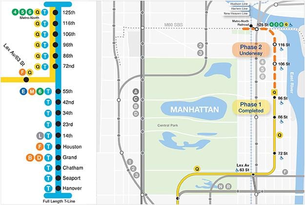 nouveau 2nd ave carte du métro de