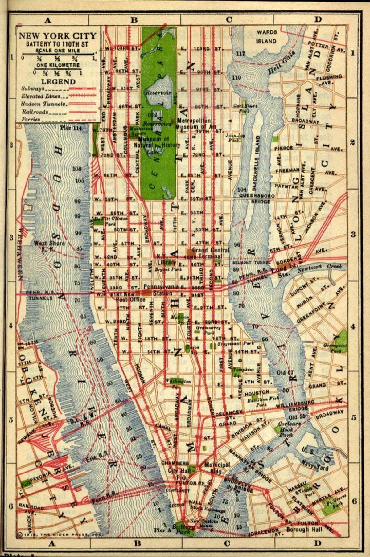 carte de vieux-Manhattan