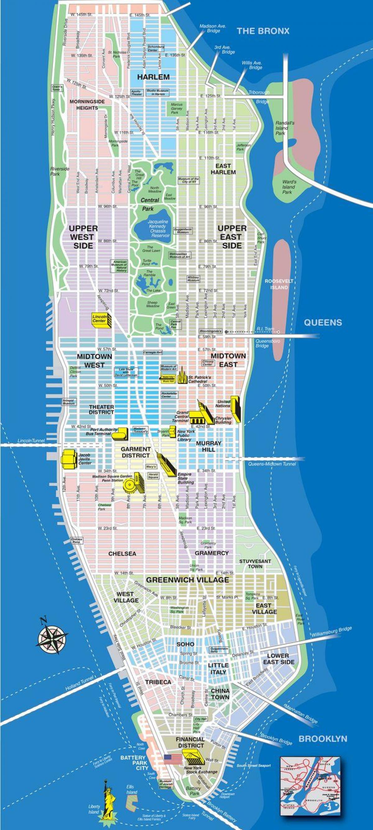 une carte de Manhattan