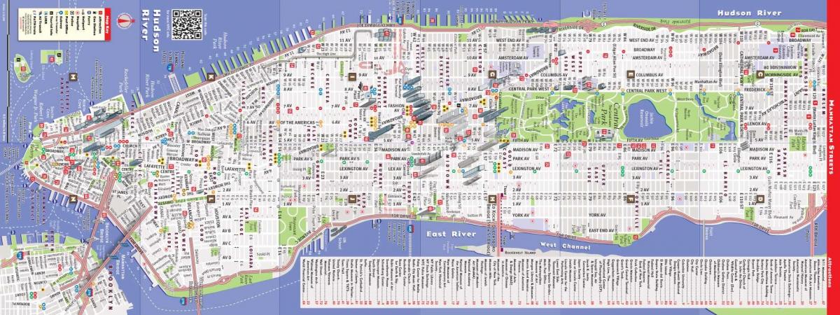 carte détaillée de Manhattan, ny