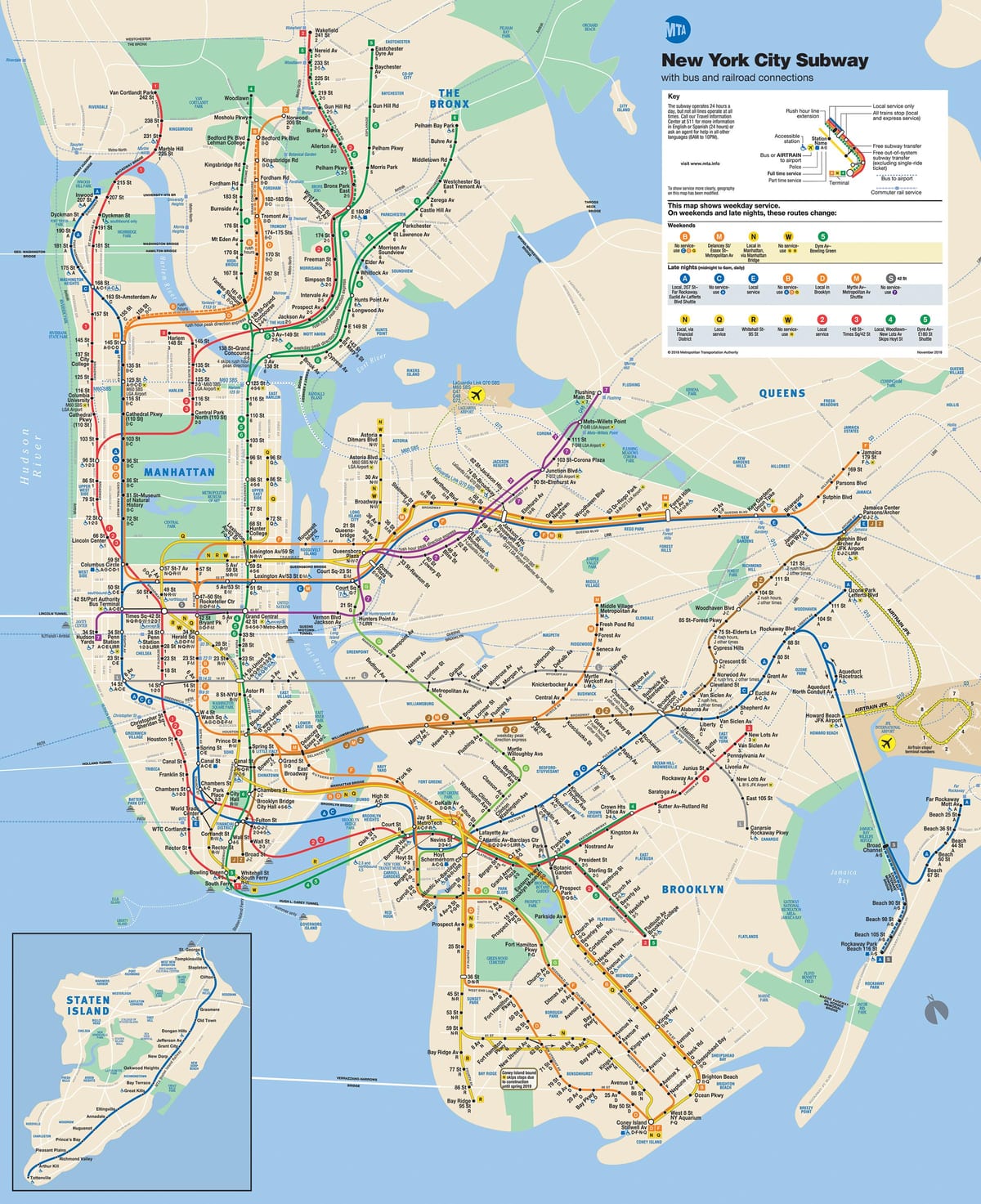 New York Manhattan plan de métro