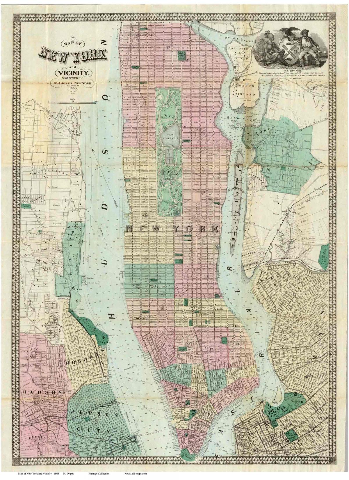 historique de Manhattan cartes