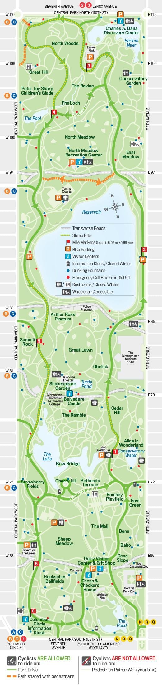 carte vélo de central park
