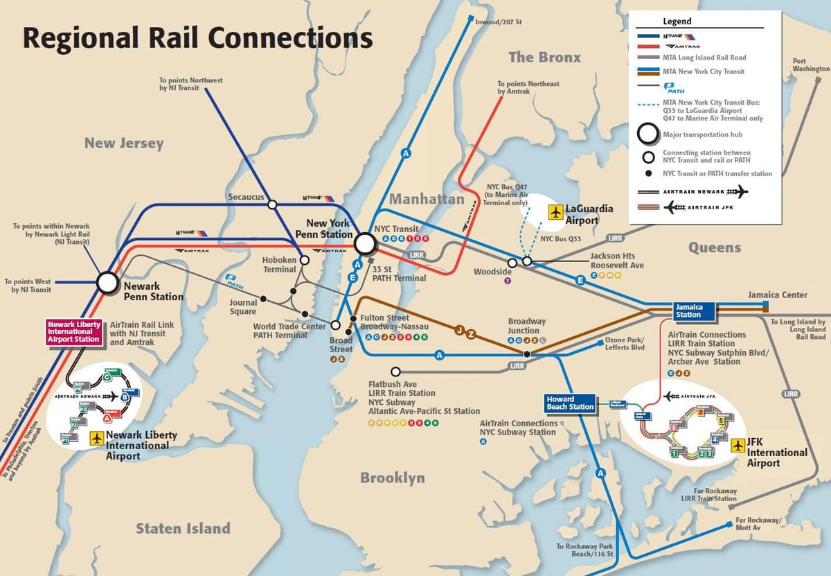 JFK à Manhattan en métro de la carte