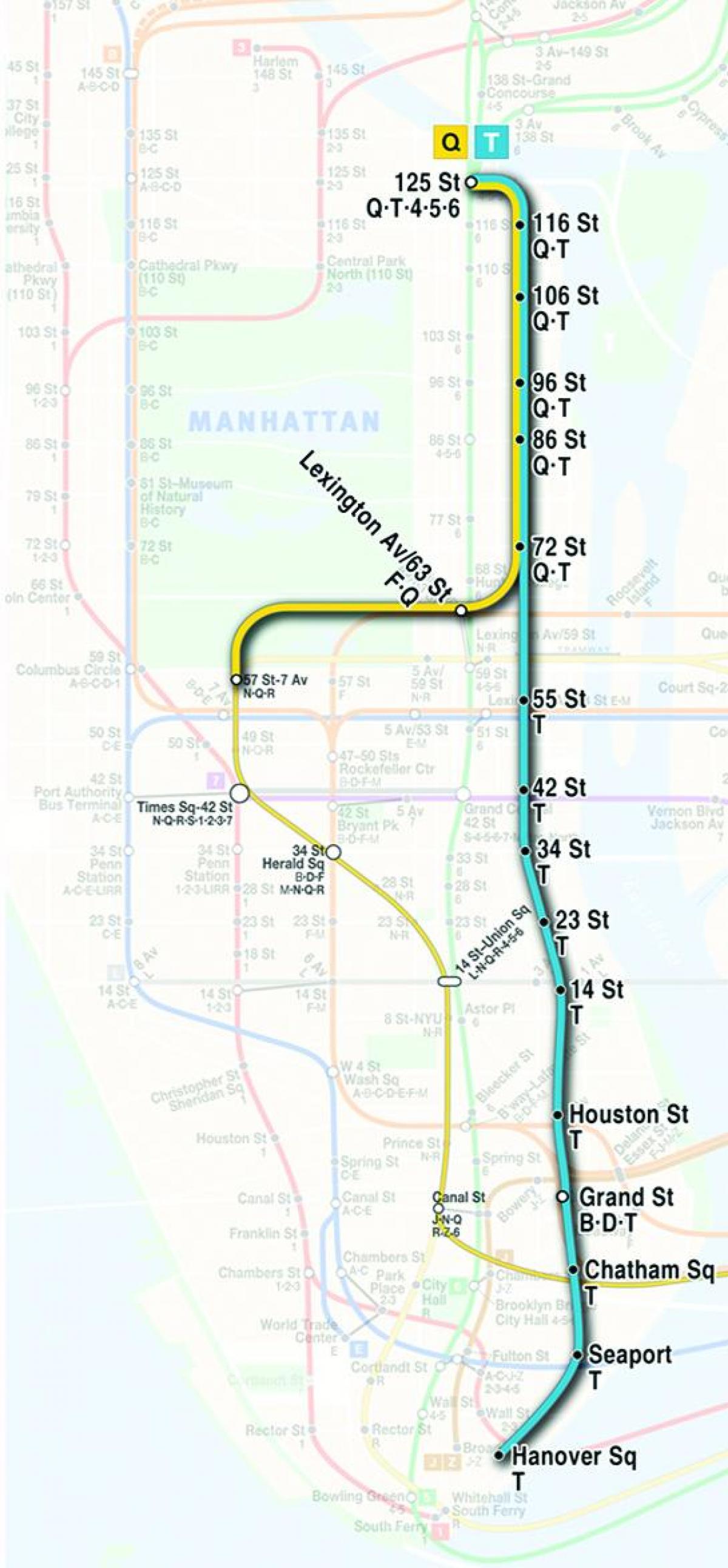 carte de la second avenue subway