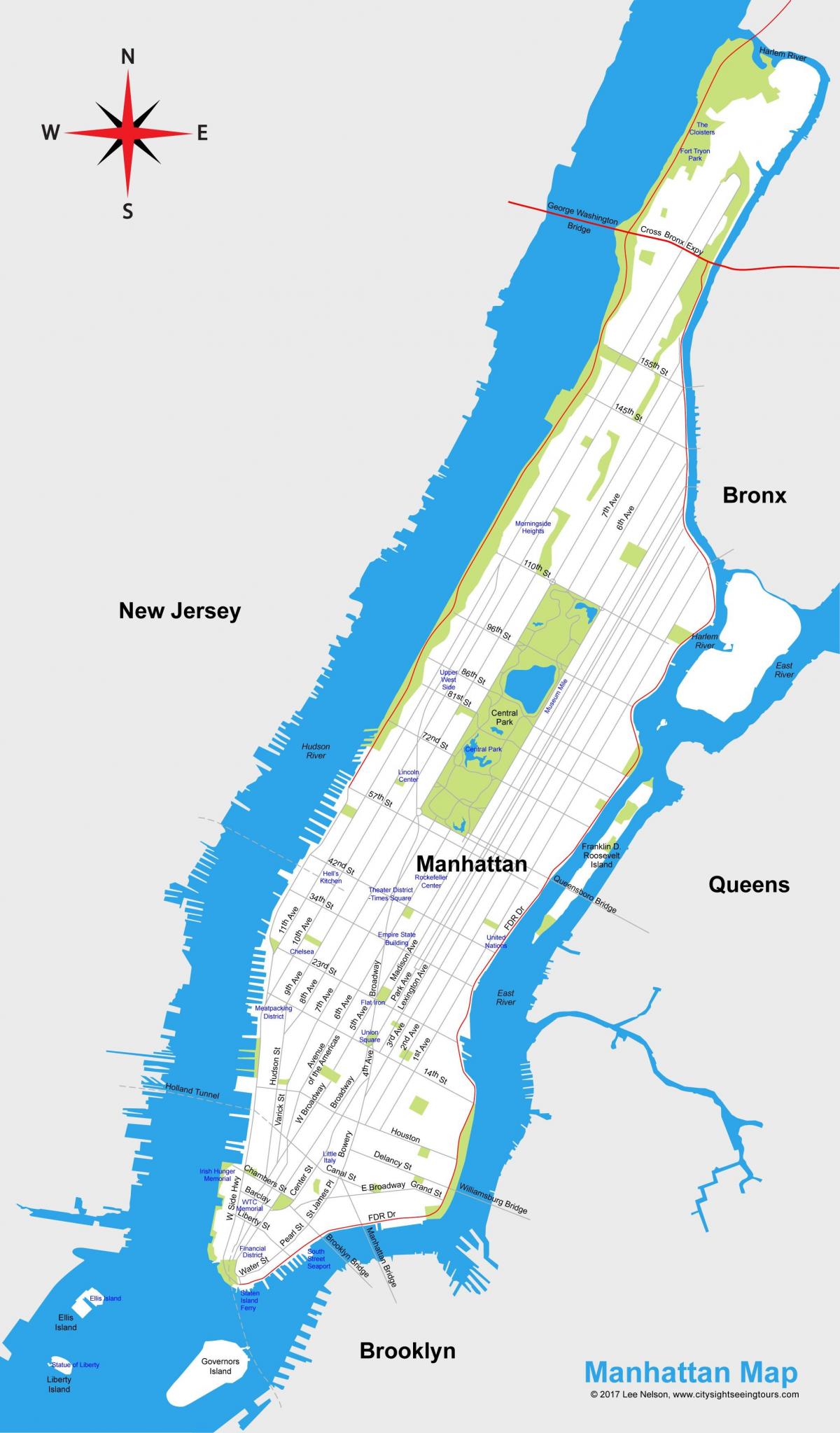 Manhattan carte de la ville imprimable