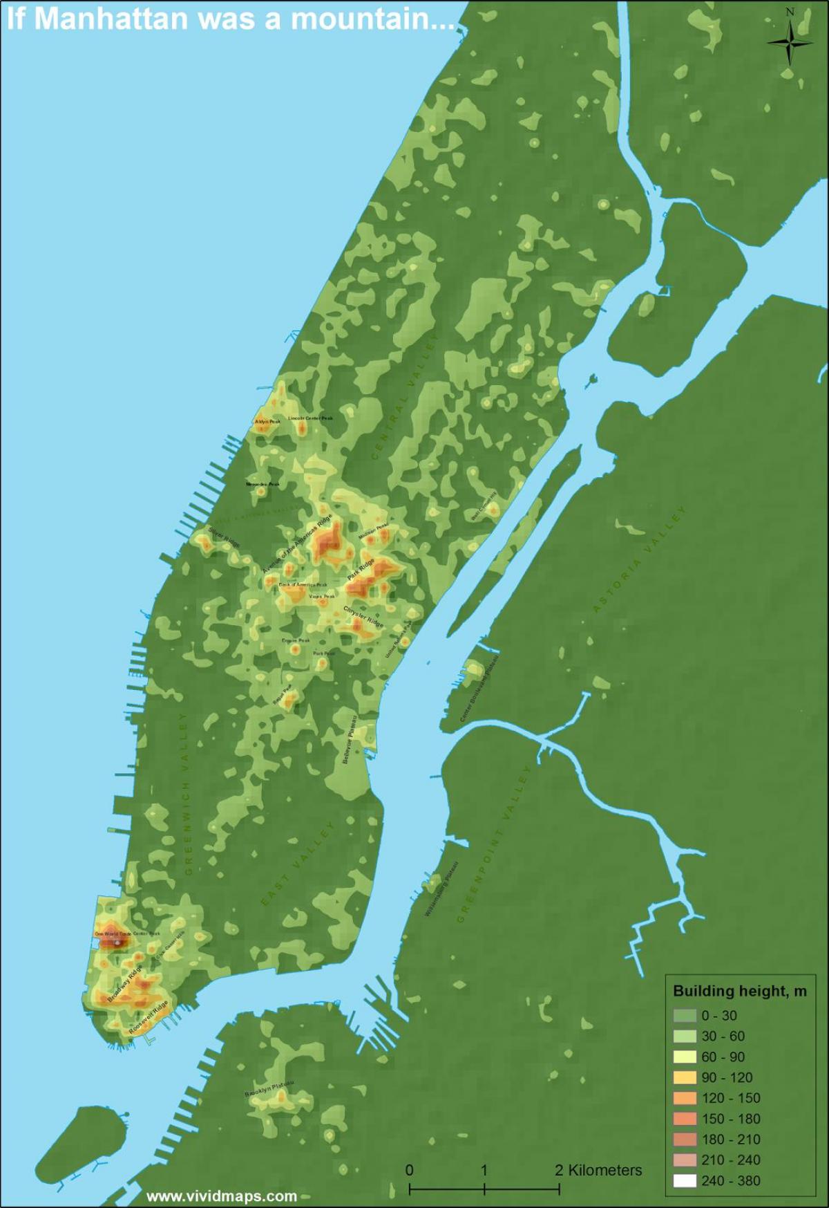 carte de Manhattan topographiques