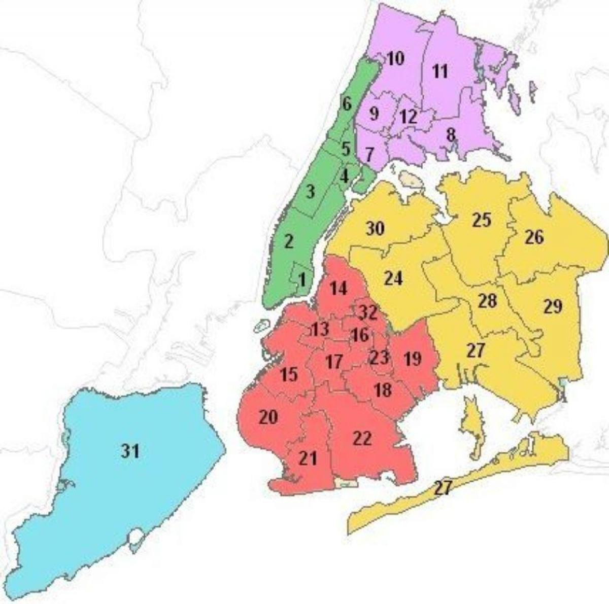 carte de Manhattan school districts