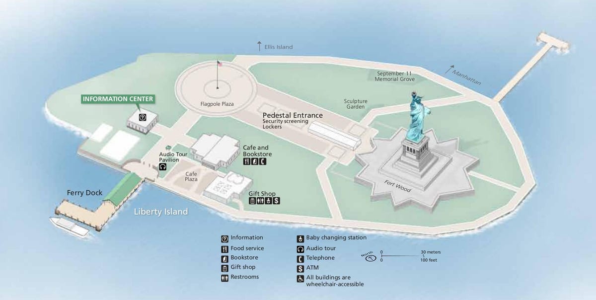carte de la statue de la liberté
