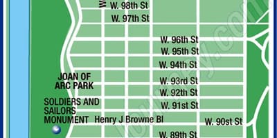 Le haut de Manhattan carte