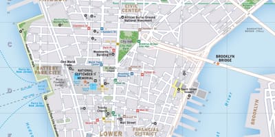 Carte de lower Manhattan, ny