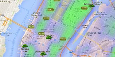 Carte de Manhattan parcs