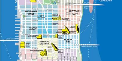 Carte de la haute-quartiers de Manhattan