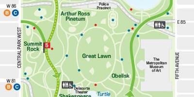 Carte de central park de course