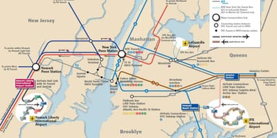 JFK à Manhattan en métro de la carte