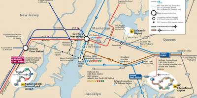 JFK à Manhattan en métro de la carte