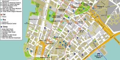 Carte du centre-ville de Manhattan, ny