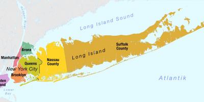 Carte de New York, Manhattan et long island