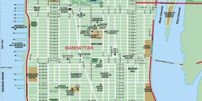 Carte de rue de Manhattan, ny