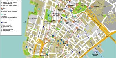 Carte de Manhattan avec les noms de rue