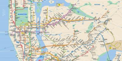 Rue de Manhattan carte avec les arrêts de métro